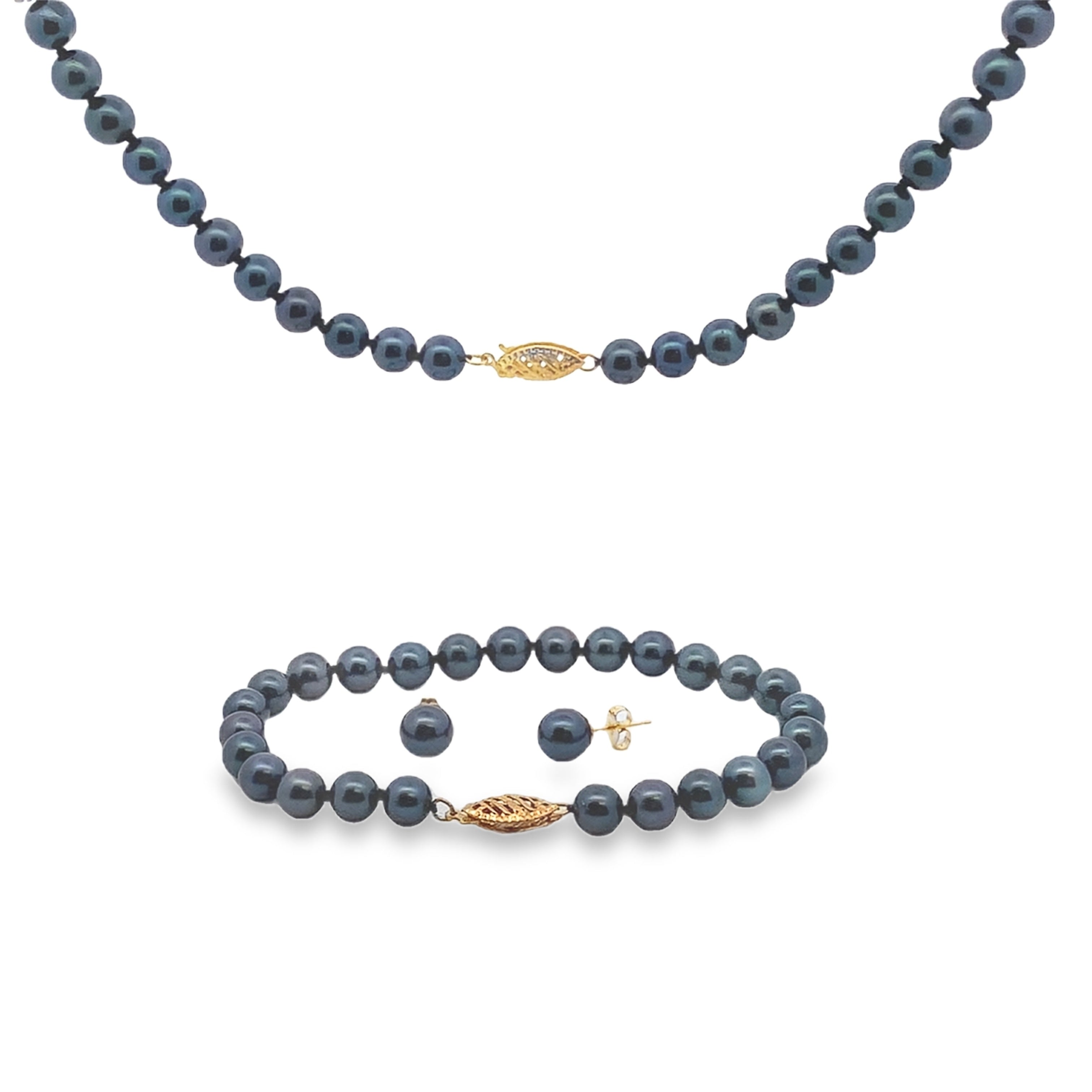 Akoya Pearl Jewelry sets 14KT Yellow Gold