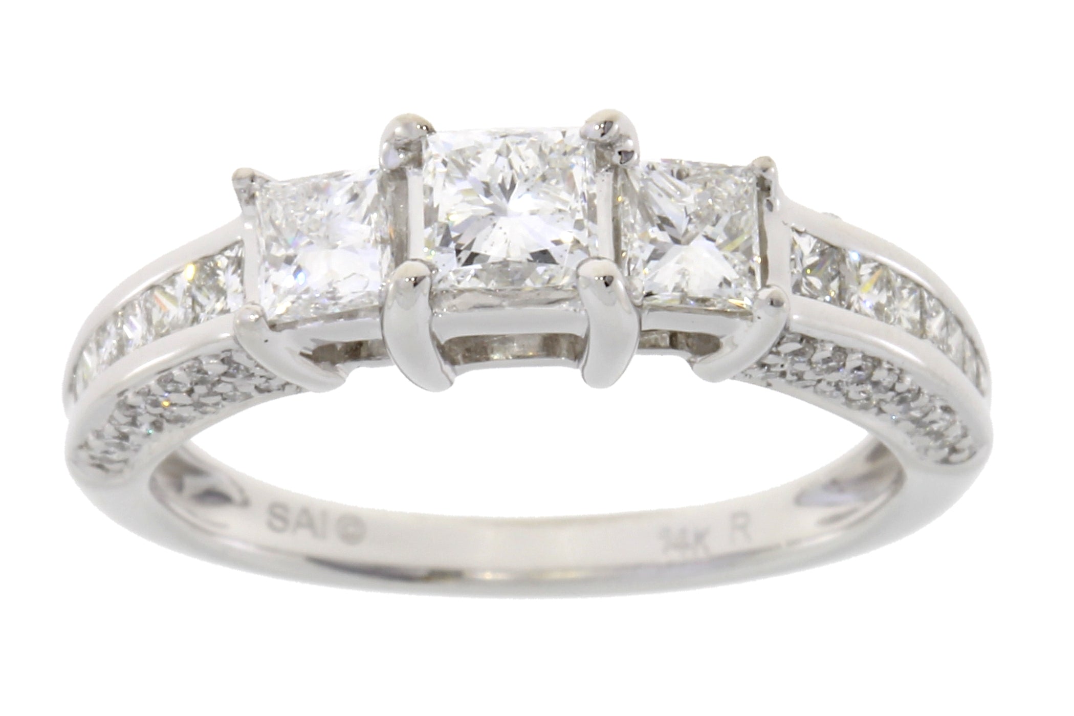 1.50ct Diamond 3 Stone Ring 14KT White Gold