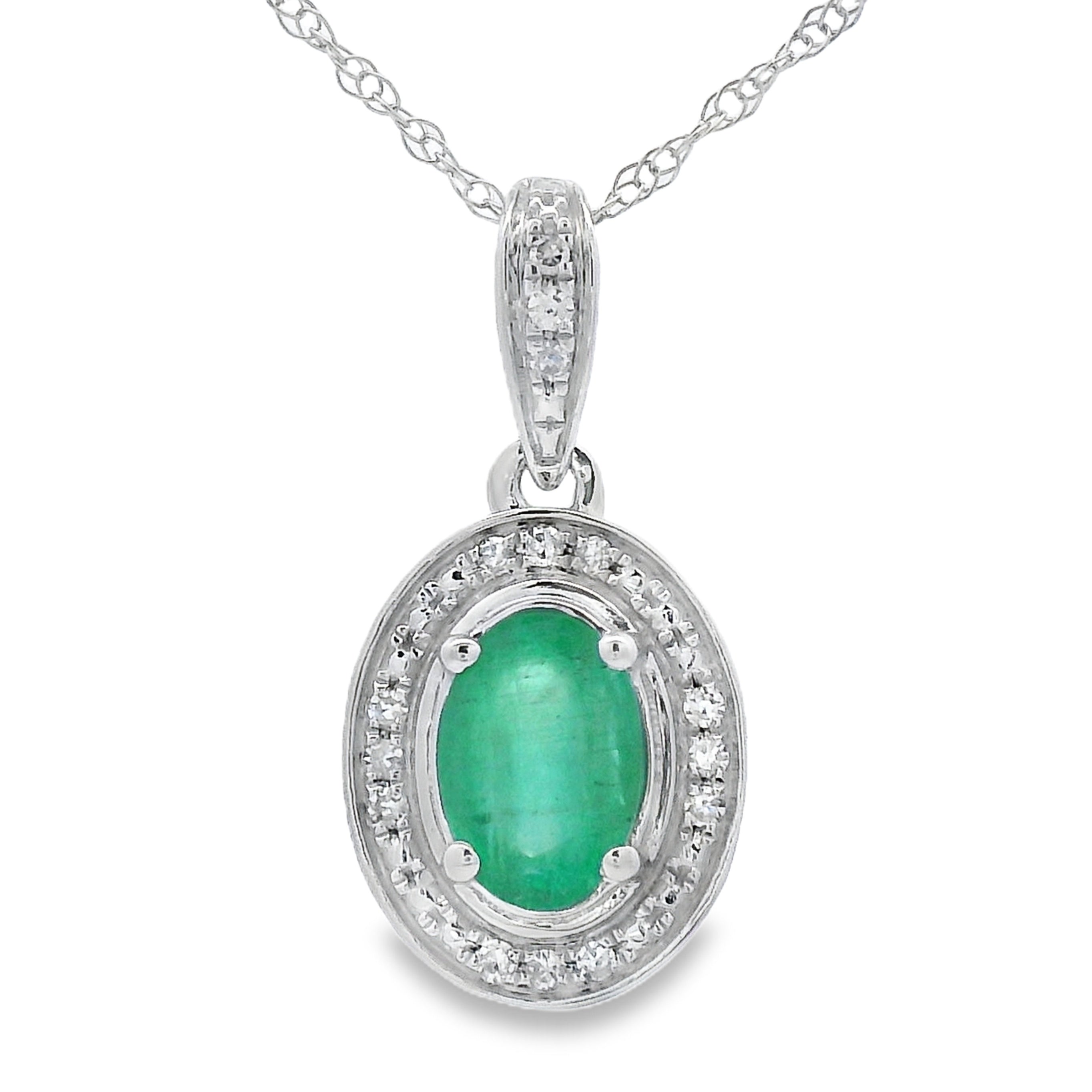.46ct Emerald Diamond Fashion Pendants 10KT White Gold