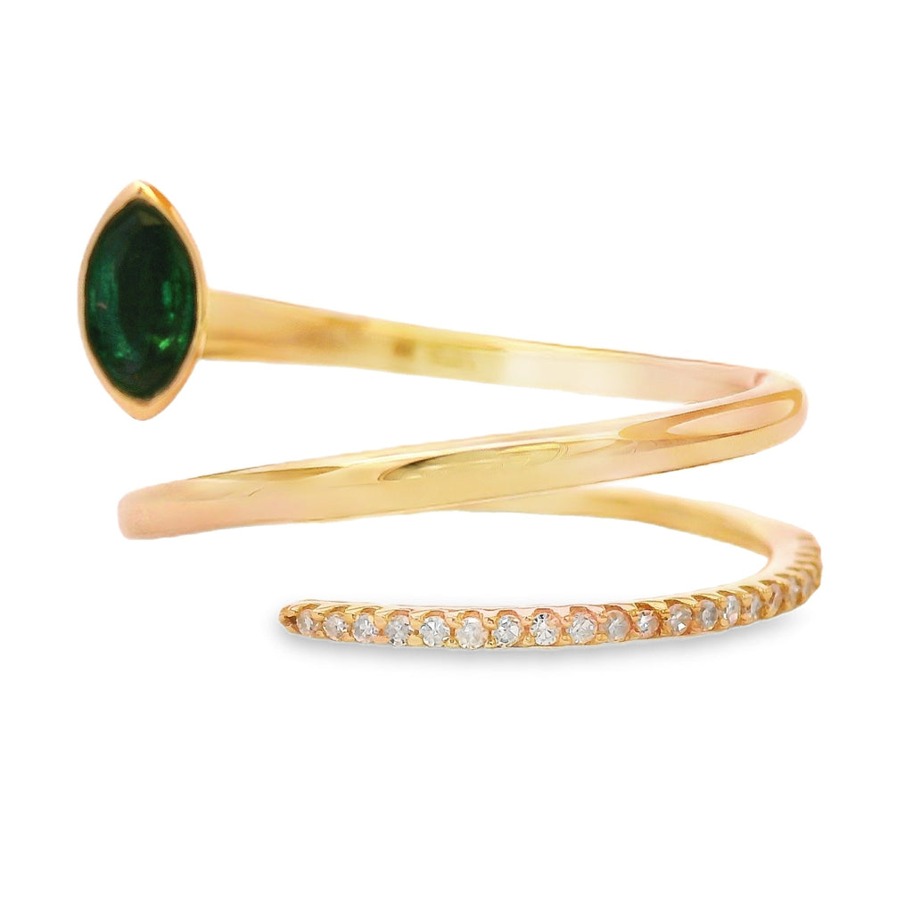 .75ct Emerald Diamond Ring 14KT Yellow Gold