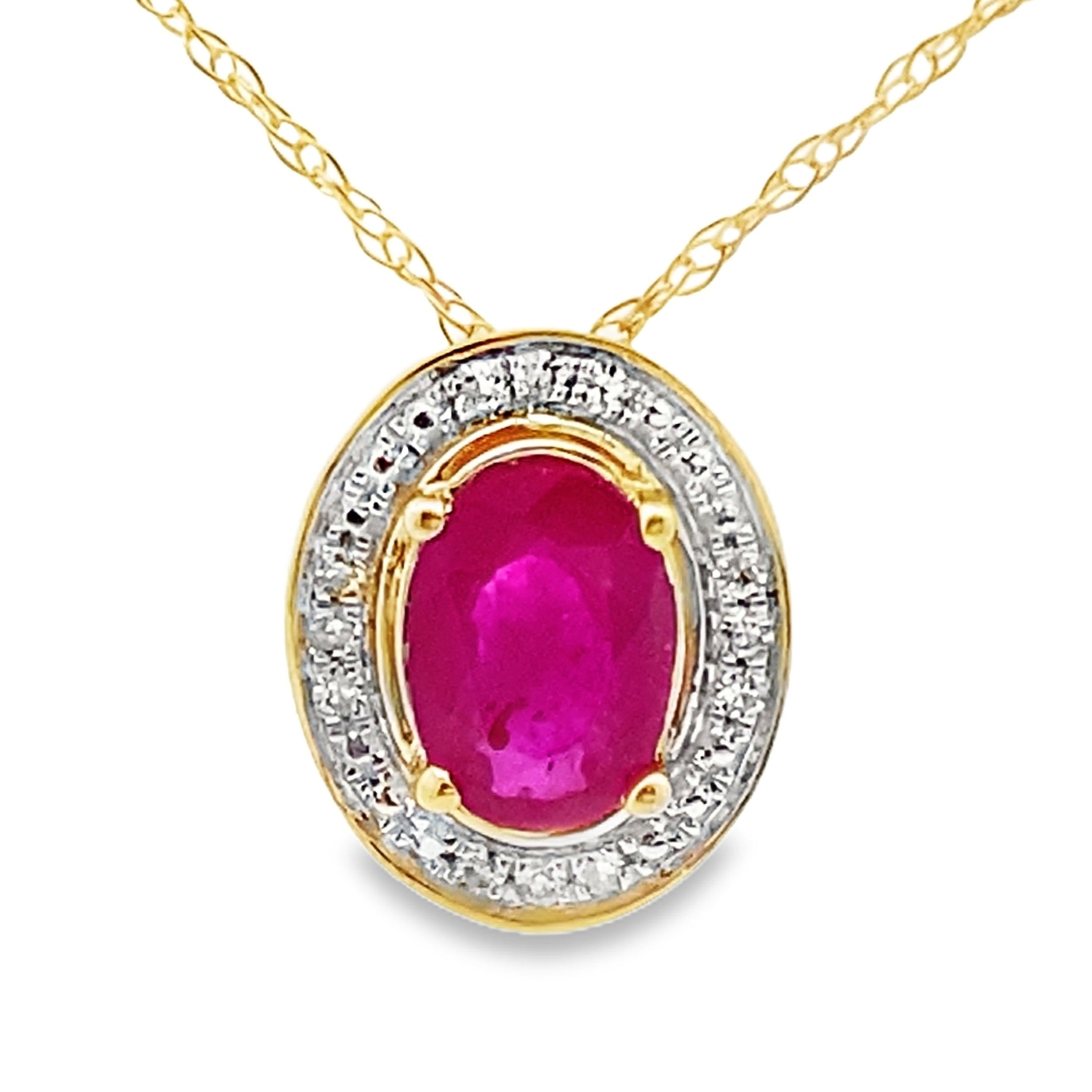 .63ct Ruby Diamond Fashion Pendants 10KT Yellow Gold