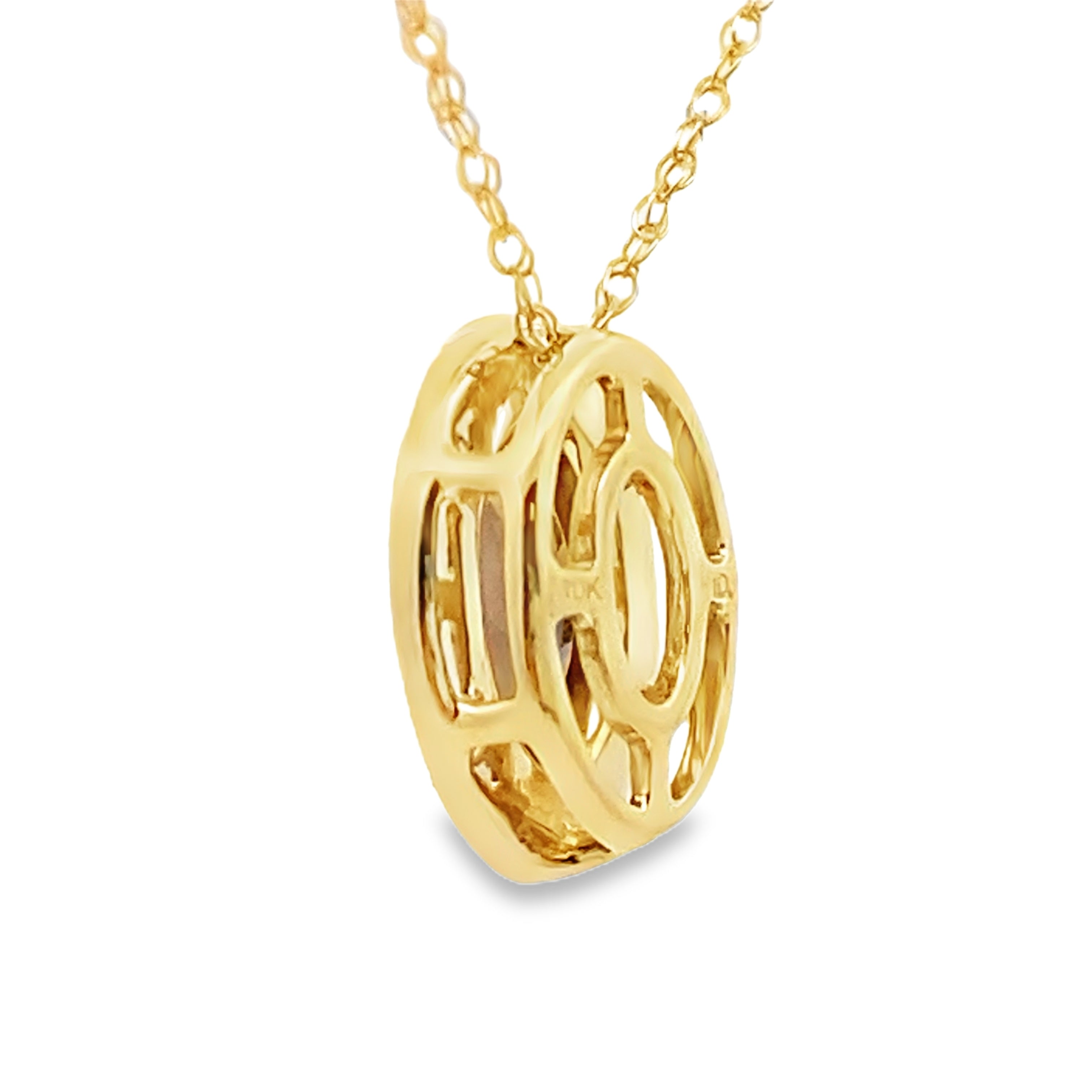 .39ct Quartz Diamond Fashion Pendants 10KT Yellow Gold