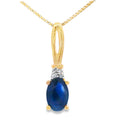 Sapphire Diamond Fashion Pendants 10KT Yellow Gold