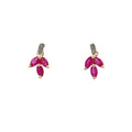 .58ct Ruby Diamond Earrings 10KT Yellow Gold