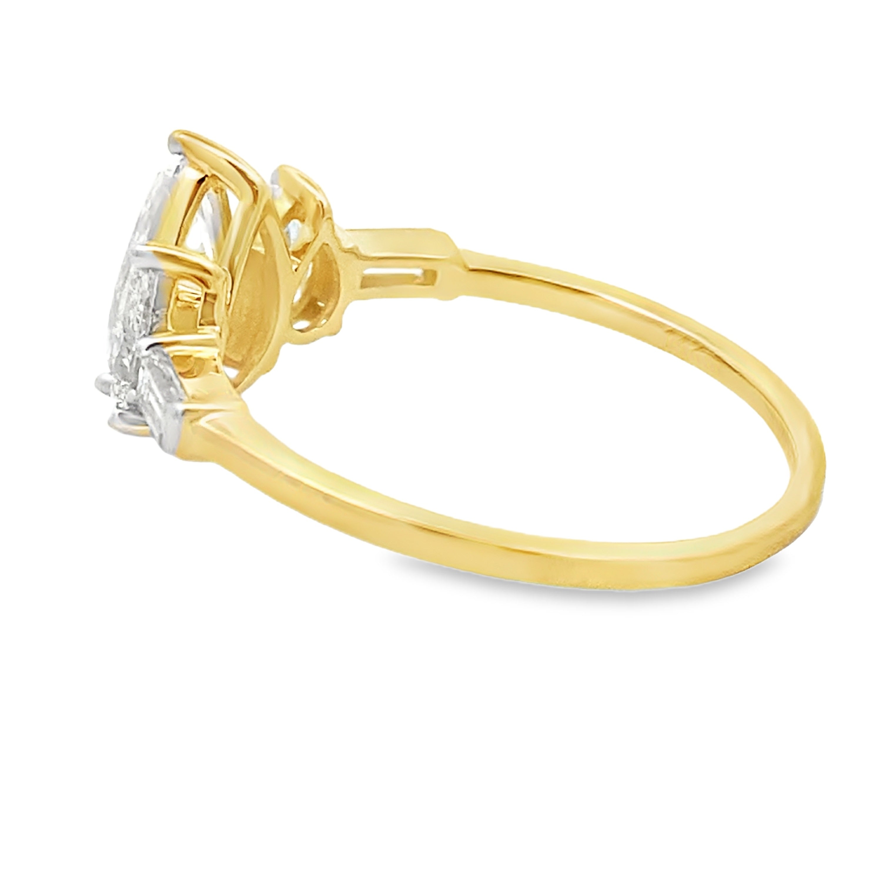 1.50ct Lab Grown Diamond 3 Stone Ring 14KT Yellow Gold