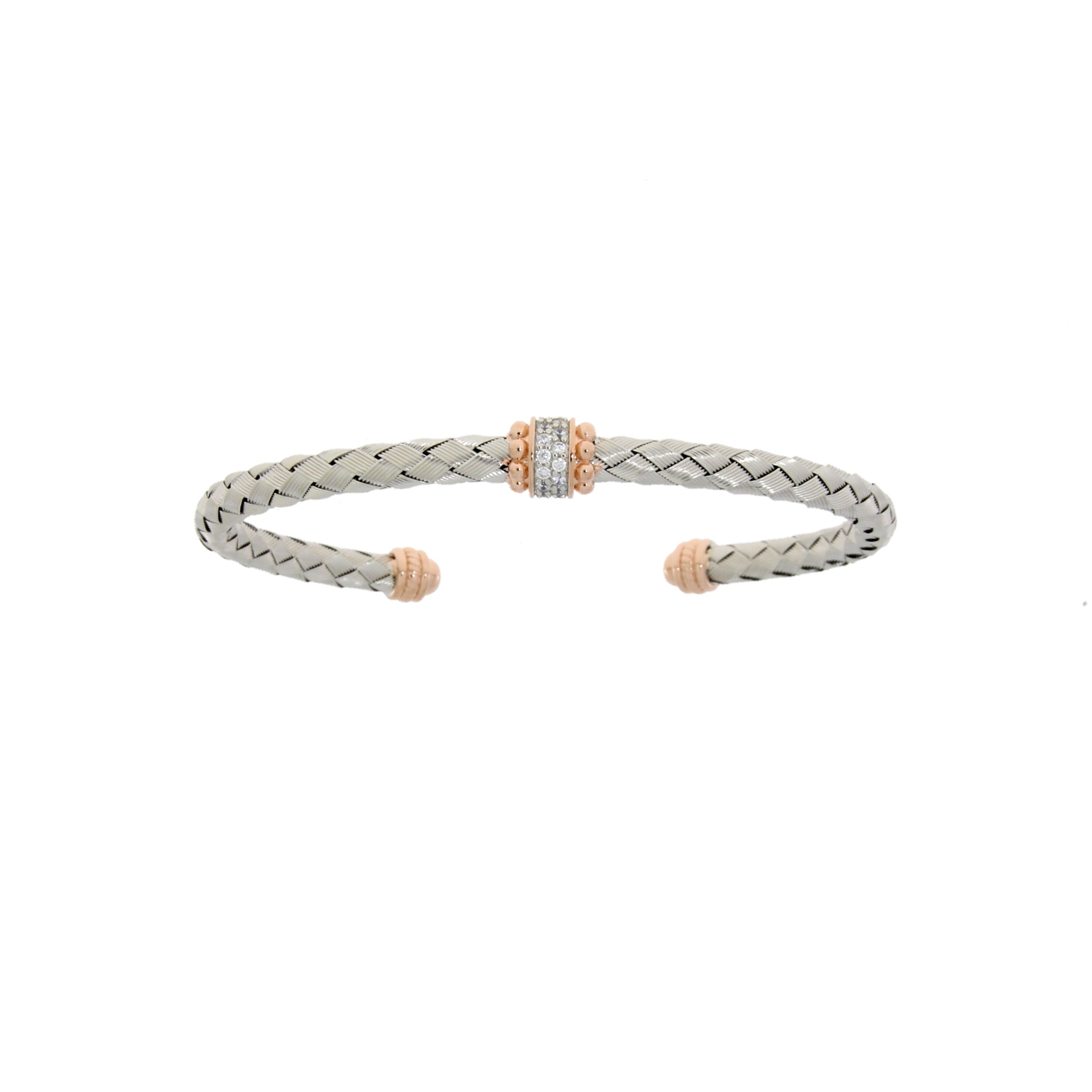 Cubic Zirconia Bangle Bracelet Sterling Silver