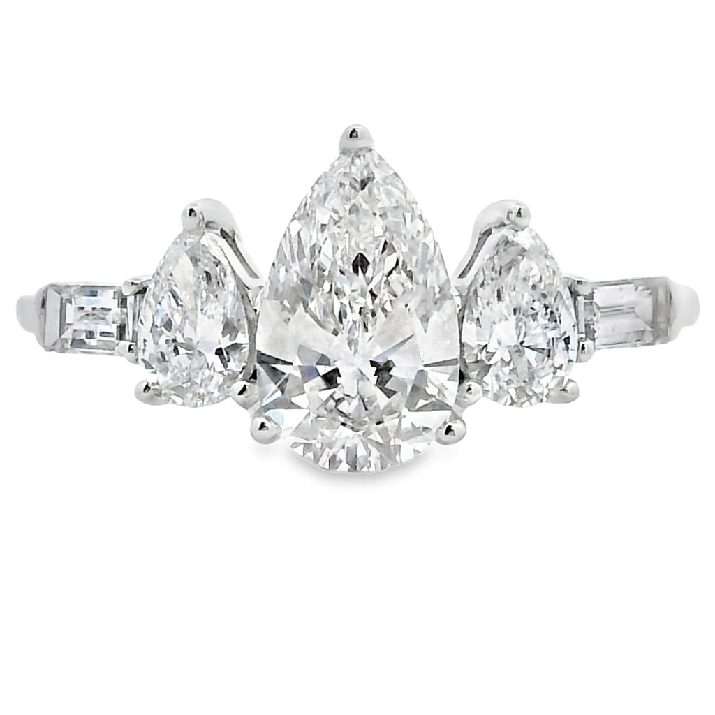 1.50ct Lab Grown Diamond 3 Stone Ring 14KT White Gold