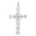 Moissanite Cross Religious Pendant Sterling Silver