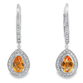 .88ct Amethyst Diamond Dangle Earrings 10KT White Gold