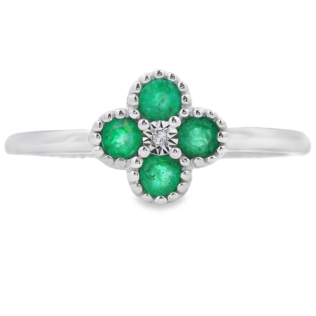 .15ct Emerald Diamond Ring 10KT White Gold