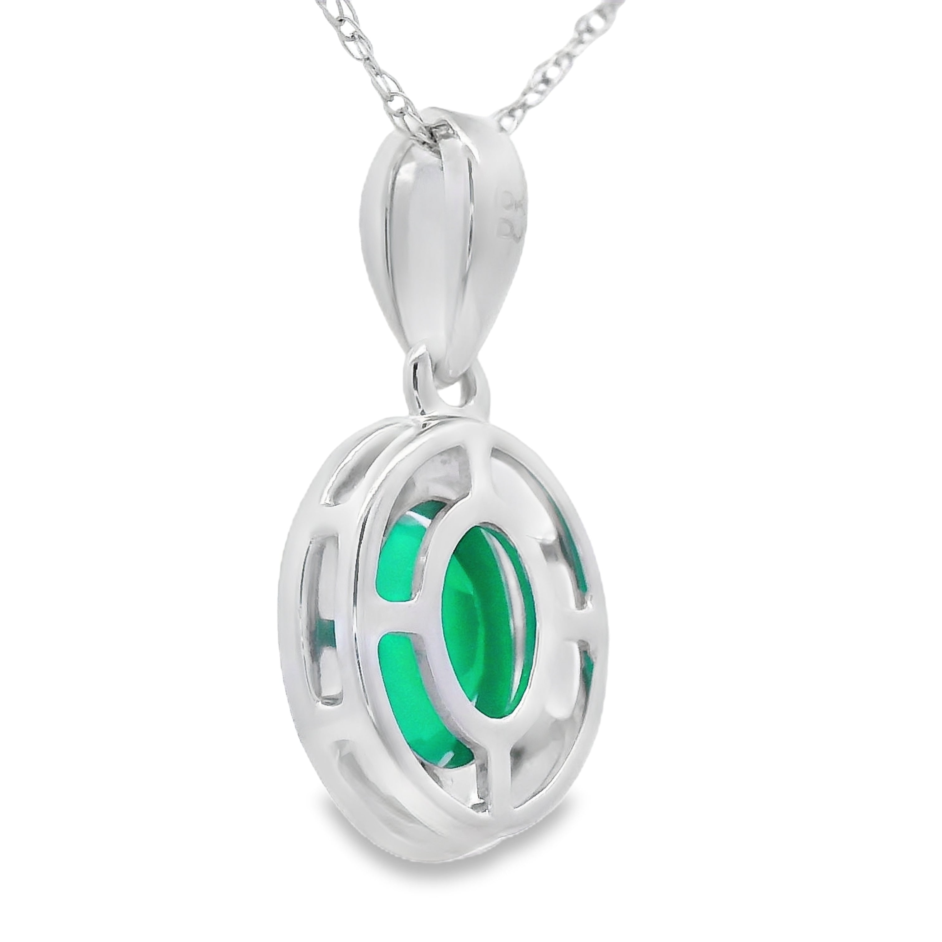 Chalcedony Diamond Fashion Pendants 10KT White Gold