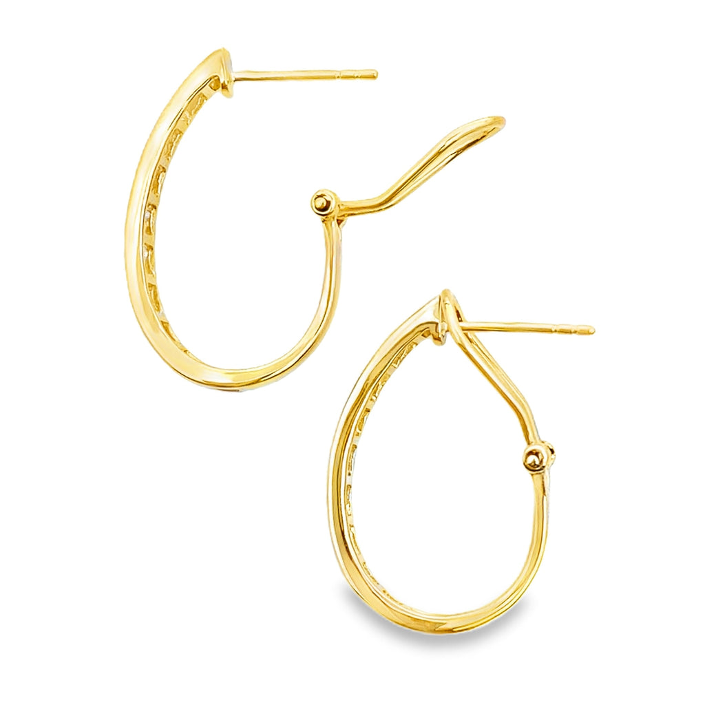 1.00ct Diamond Hoop Earrings 14KT Yellow Gold