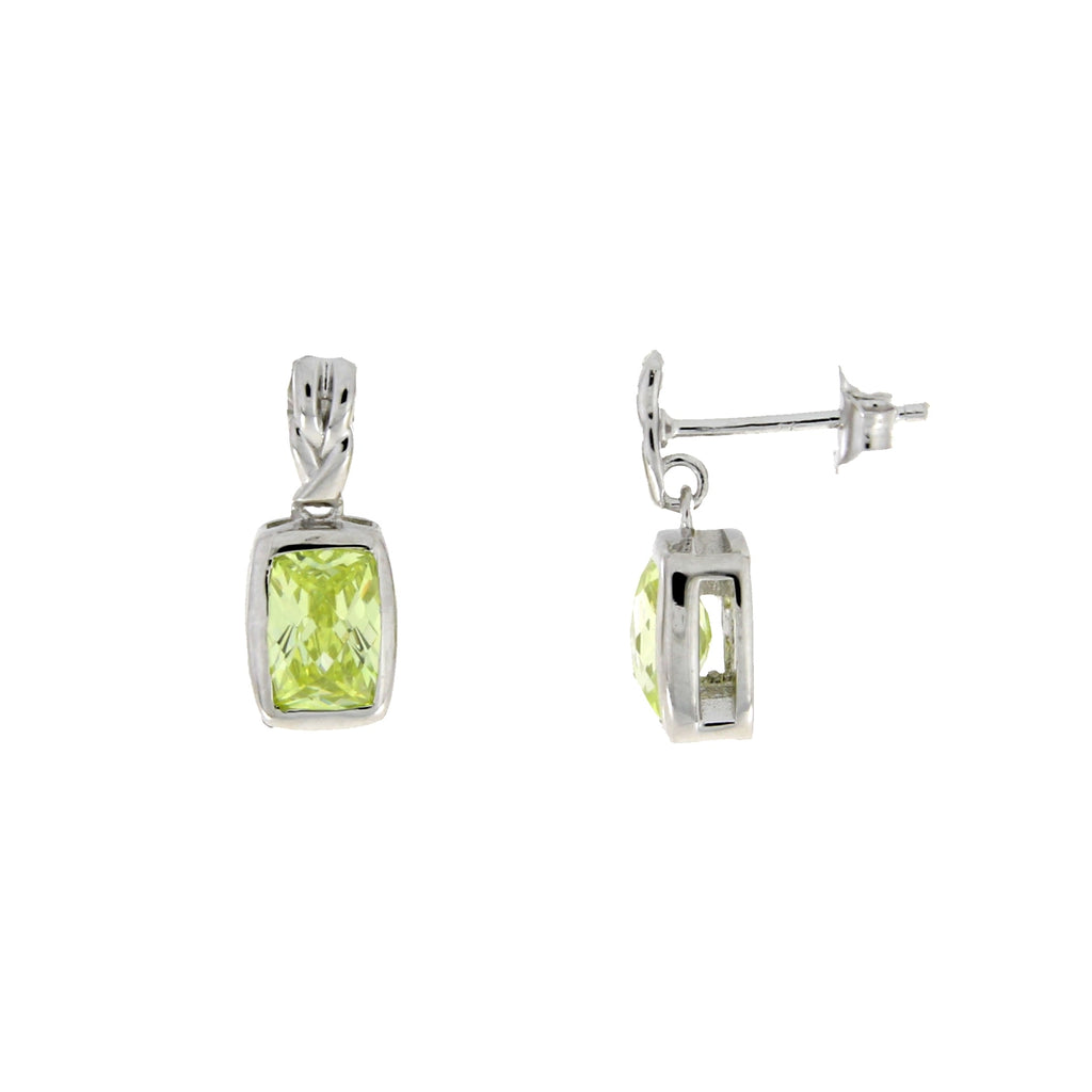 Cubic Zirconium Dangle Earrings Sterling Silver