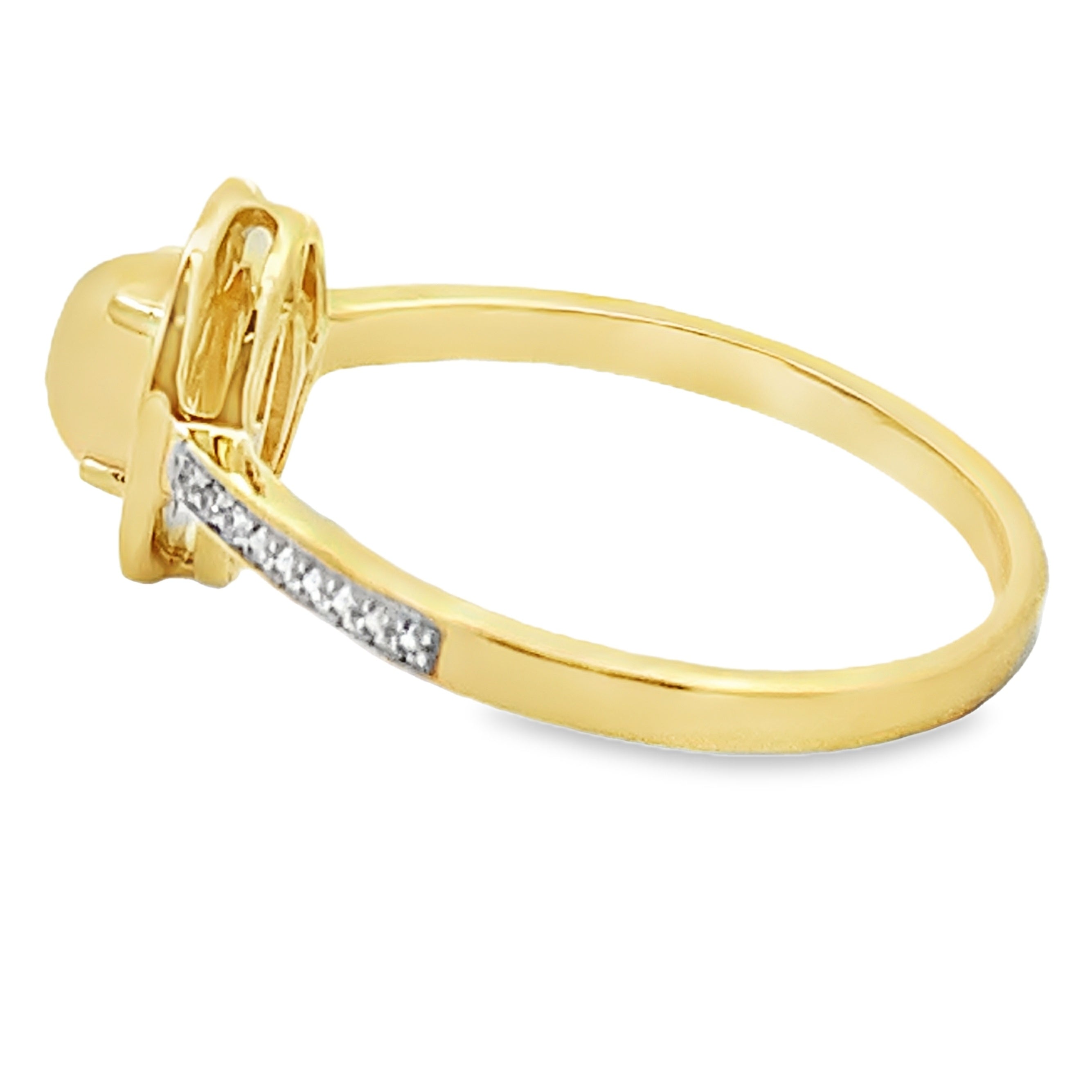 Genuine .36ct Opal Diamond Ring 10KT Yellow Gold