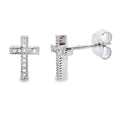 .09ct Diamond Cross Earrings 10KT White Gold