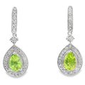 .96ct Peridot Diamond Dangle Earrings 10KT White Gold