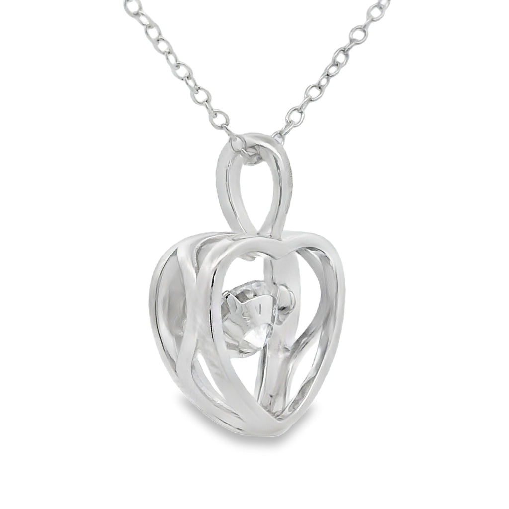 1.00ct Moissanite Heart Love Pendant Sterling Silver