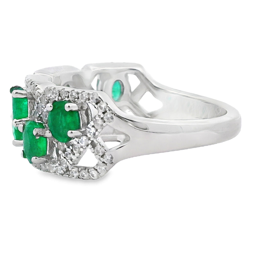 1.82ct Emerald Zircon Ring Sterling Silver