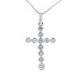 .09ct Diamond Cross Religious Pendant 14KT White Gold