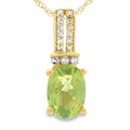 .37ct Peridot Diamond Fashion Pendants 10KT Yellow Gold