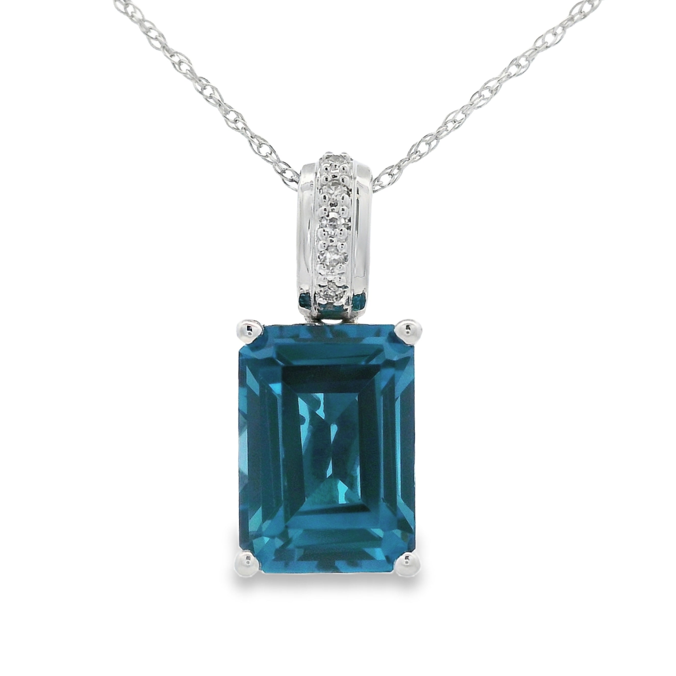 London Blue Topaz Fashion Pendants 10KT White Gold