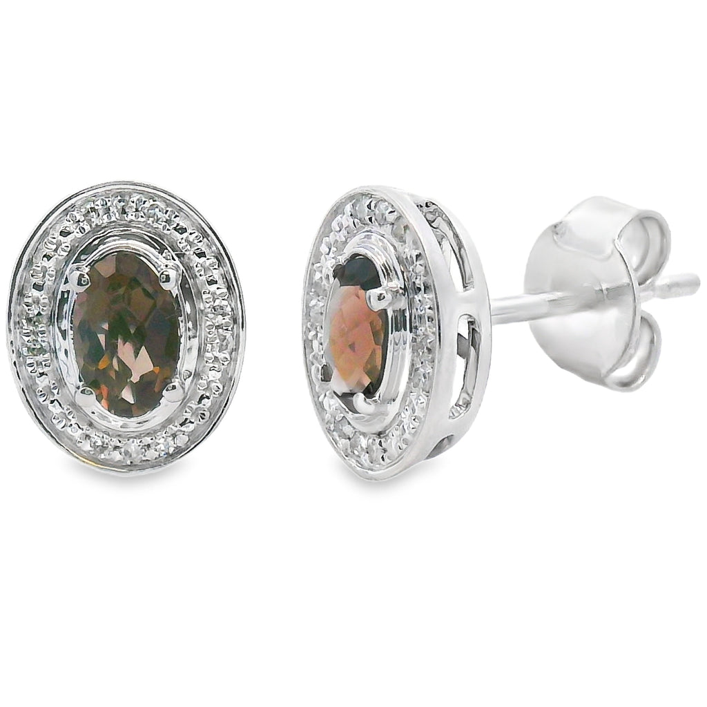 .45ct Quartz Diamond Earrings 10KT White Gold