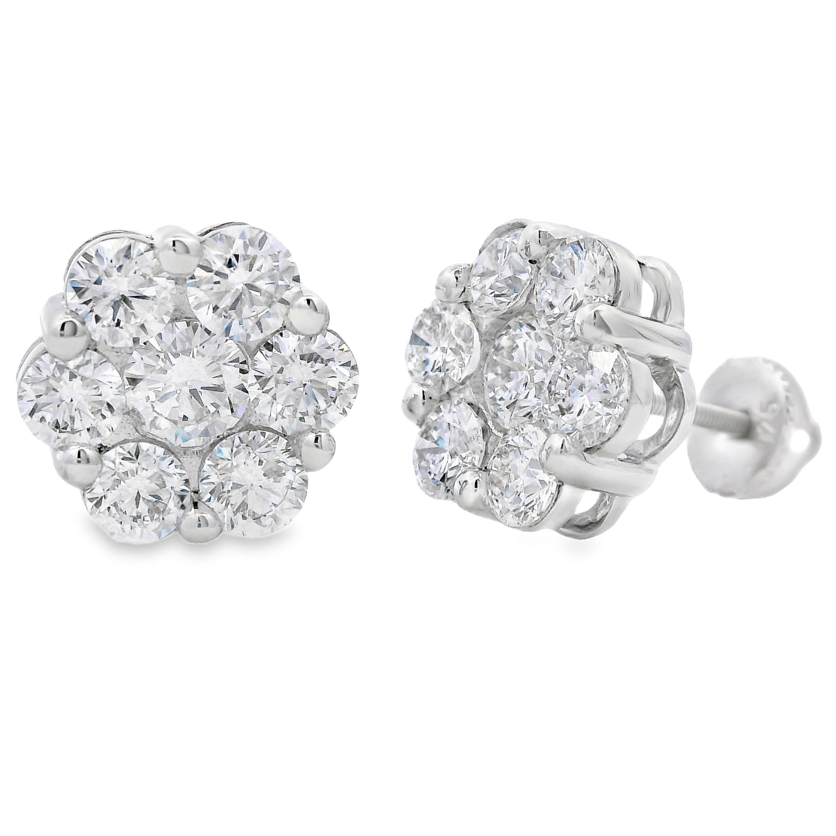 3.89ct Lab Grown Diamond Earrings Sterling Silver