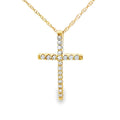 .10ct Diamond Cross Religious Pendant 14KT Yellow Gold
