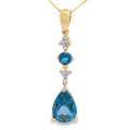 London Blue Topaz Fashion Pendants 10KT Yellow Gold