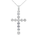 .12ct Diamond Cross Religious Pendant 14KT White Gold