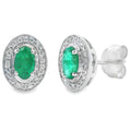 .38ct Emerald Diamond Earrings 10KT White Gold