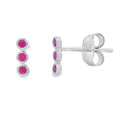 Genuine .11ct Ruby Earrings 14KT White Gold