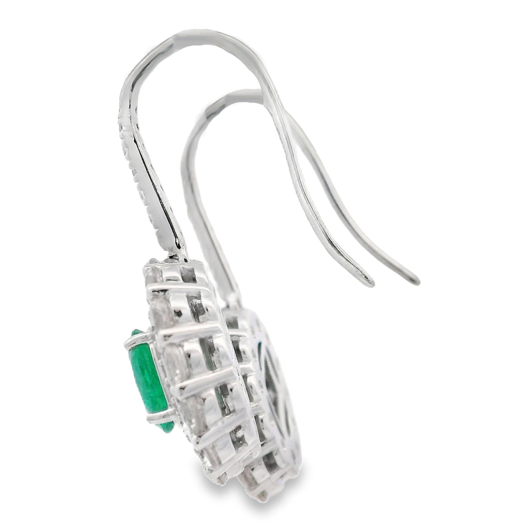 5.28ct Emerald Zircon Dangle Earrings Sterling Silver
