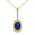 Sapphire Diamond Fashion Pendants 10KT Yellow Gold