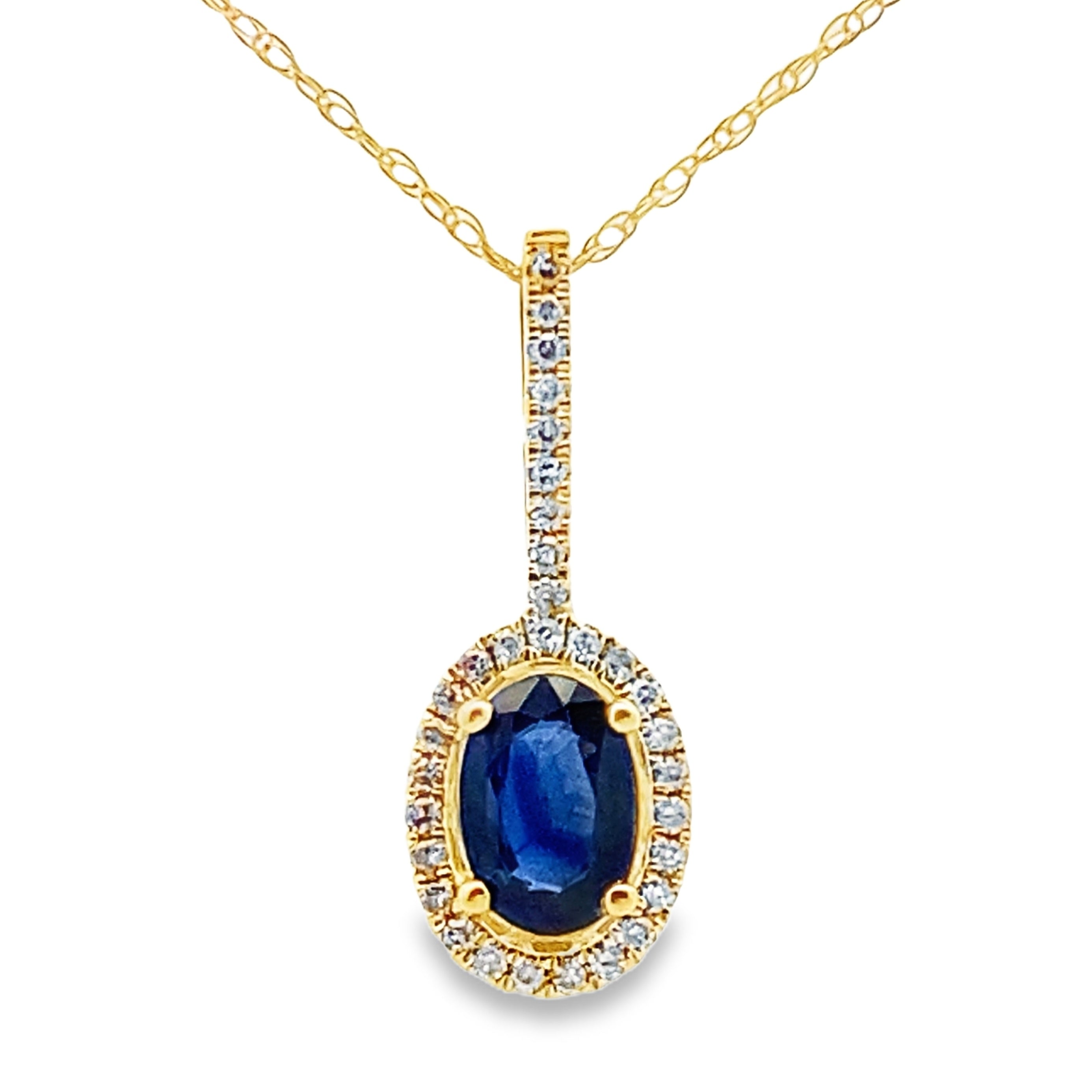 Sapphire Diamond Fashion Pendants 10KT Yellow Gold