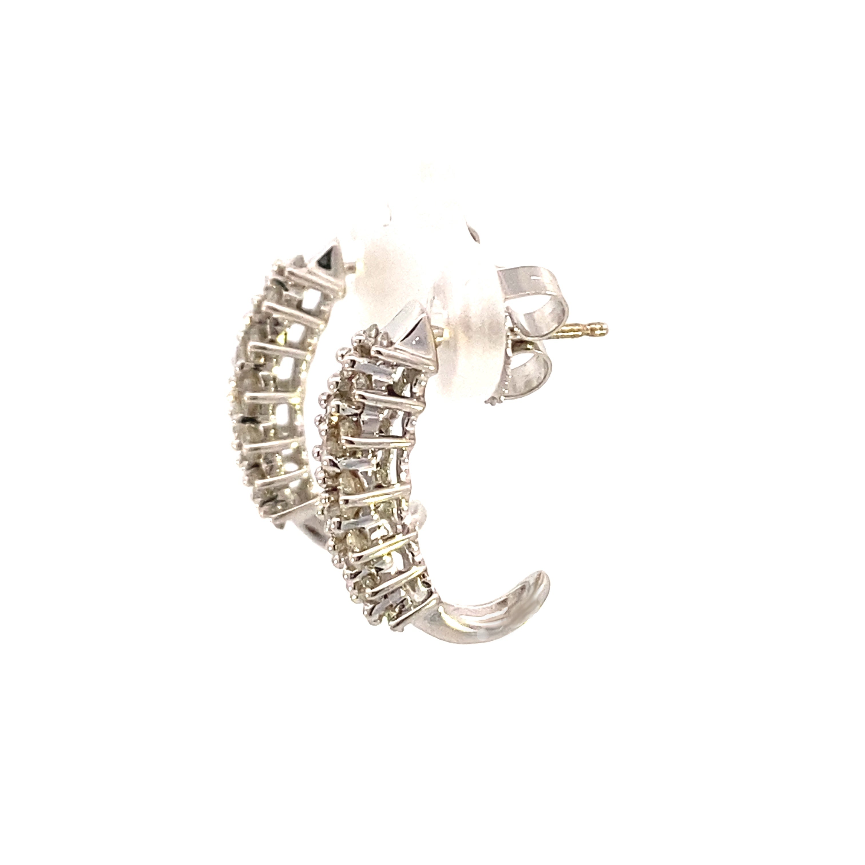 1.09ct Diamond Diamond Hoop Earrings 14KT White Gold
