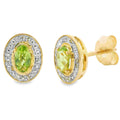 .50ct Peridot Diamond Earrings 10KT Yellow Gold