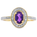 .48ct Amethyst Diamond Ring 10KT Yellow Gold