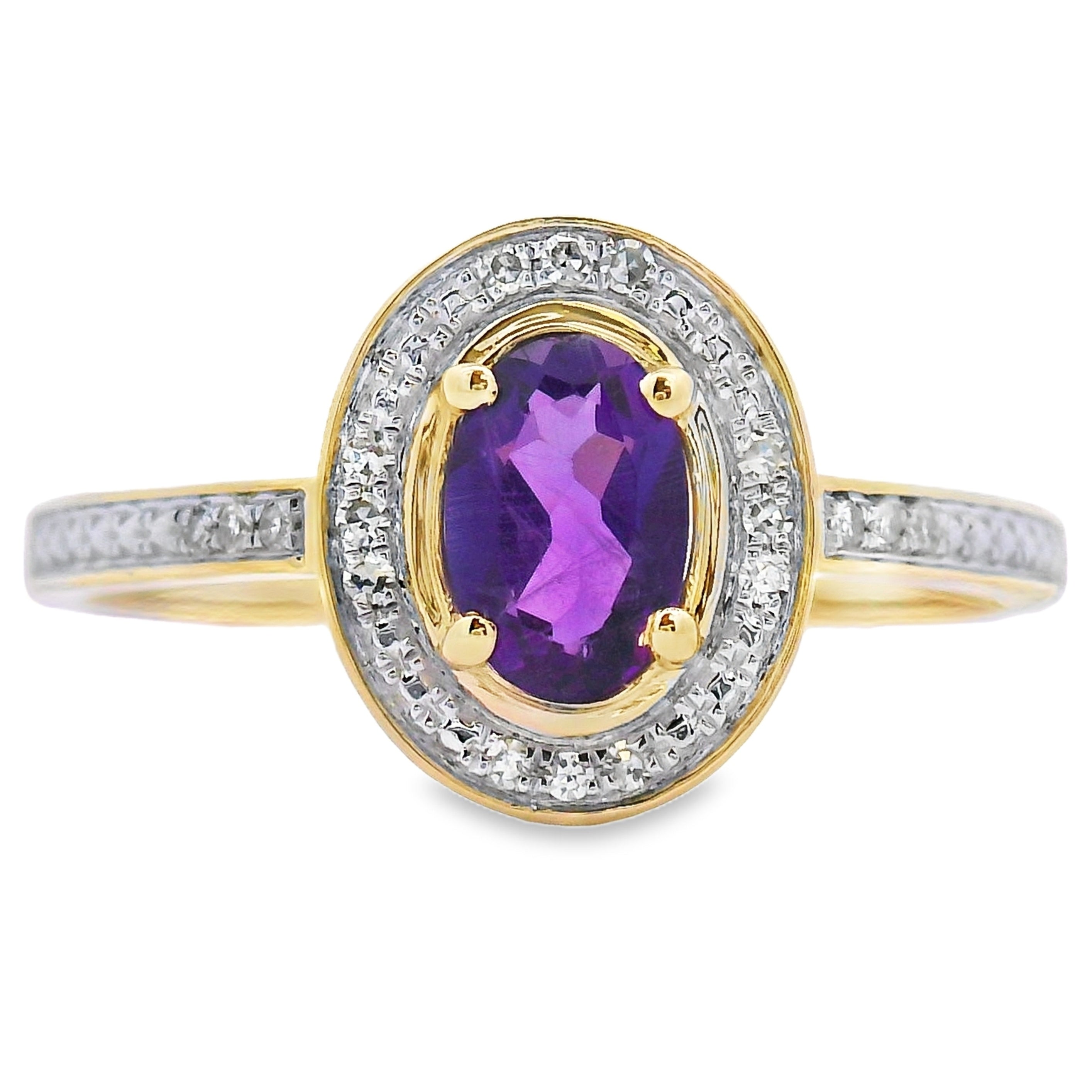 .48ct Amethyst Diamond Ring 10KT Yellow Gold
