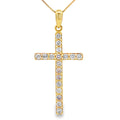 .25ct Diamond Cross Religious Pendant 14KT Yellow Gold