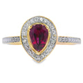 .56ct Garnet Diamond Ring 10KT Yellow Gold