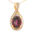 1.61ct Garnet Diamond Fashion Pendants 14KT Yellow Gold
