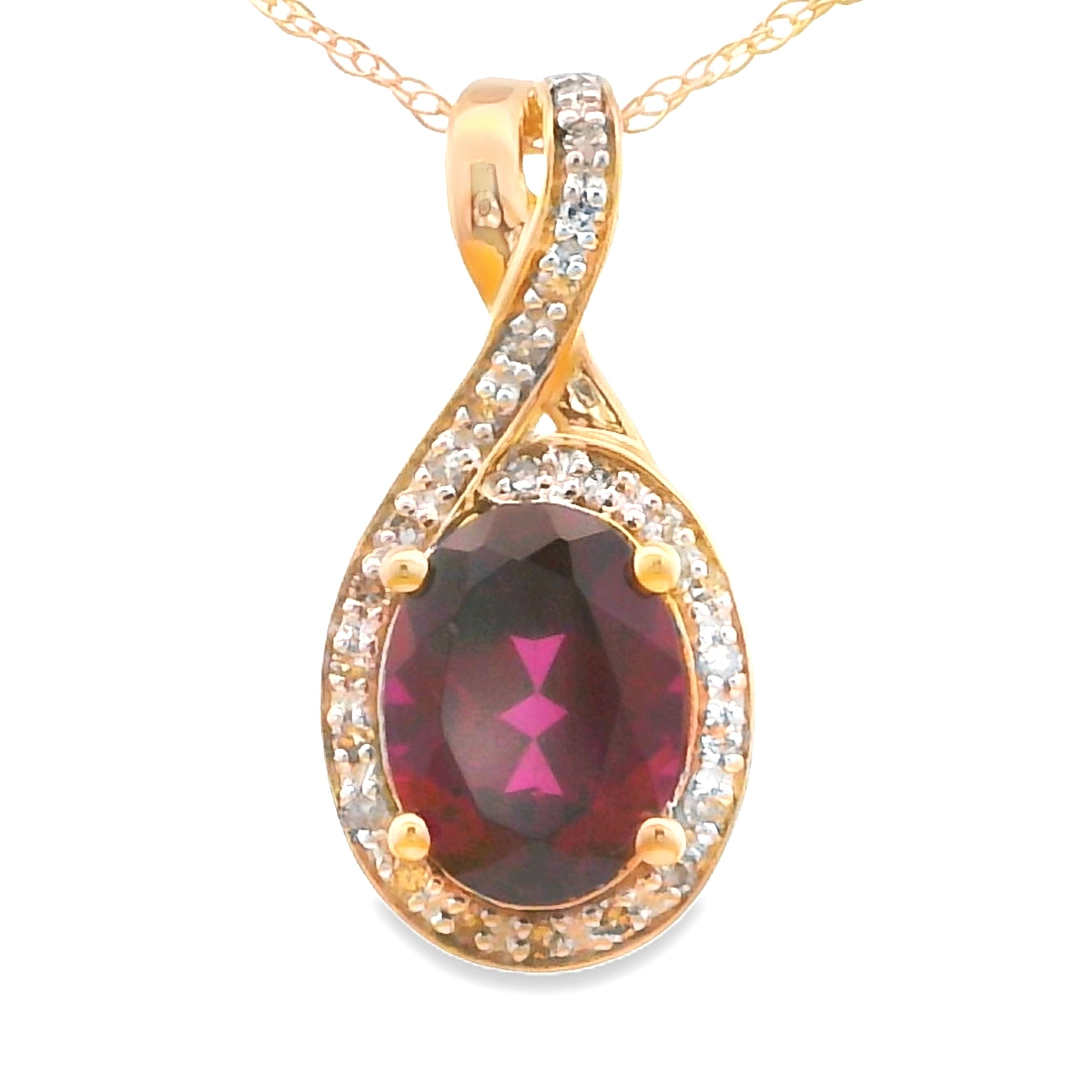 1.61ct Garnet Diamond Fashion Pendants 14KT Yellow Gold