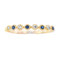 Sapphire Diamond stackable band set 14KT Yellow Gold