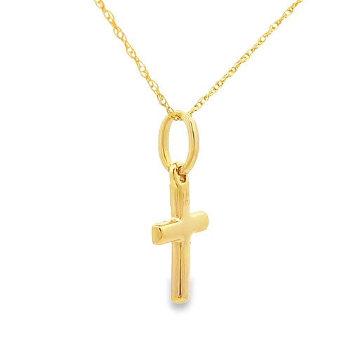 .05ct Diamond Cross Religious Pendant 14KT Yellow Gold
