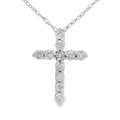 .19ct Diamond Cross Religious Pendant 14KT White Gold