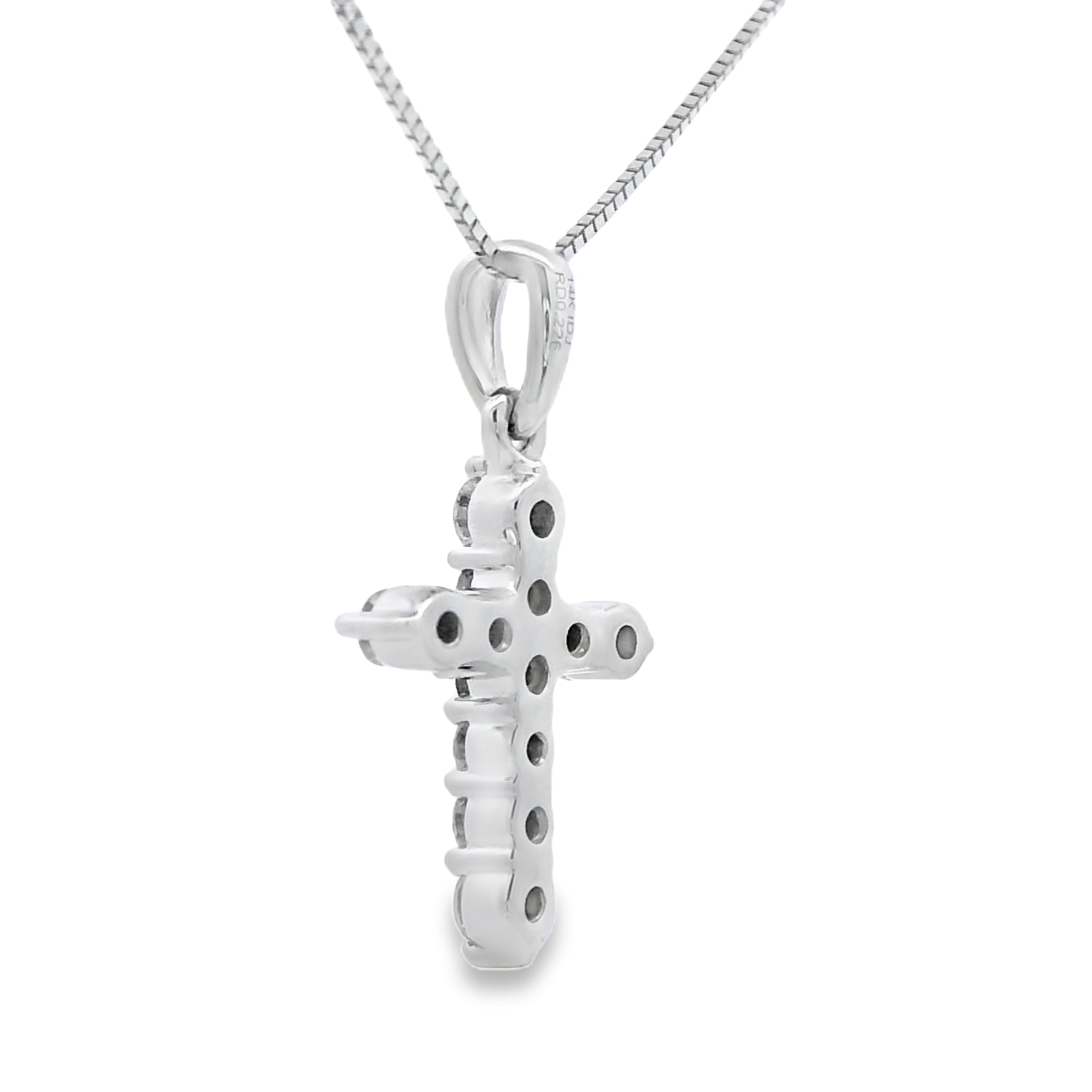 .23ct Diamond Cross Religious Pendant 14KT White Gold