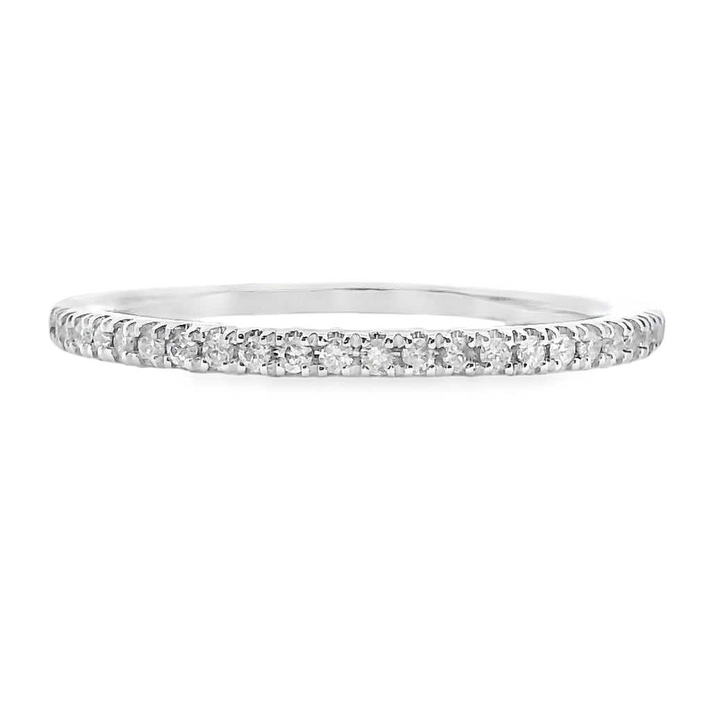Genuine .13ct Diamond Wedding Band Ring 10KT White Gold