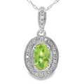 .50ct Peridot Diamond Fashion Pendants 10KT White Gold