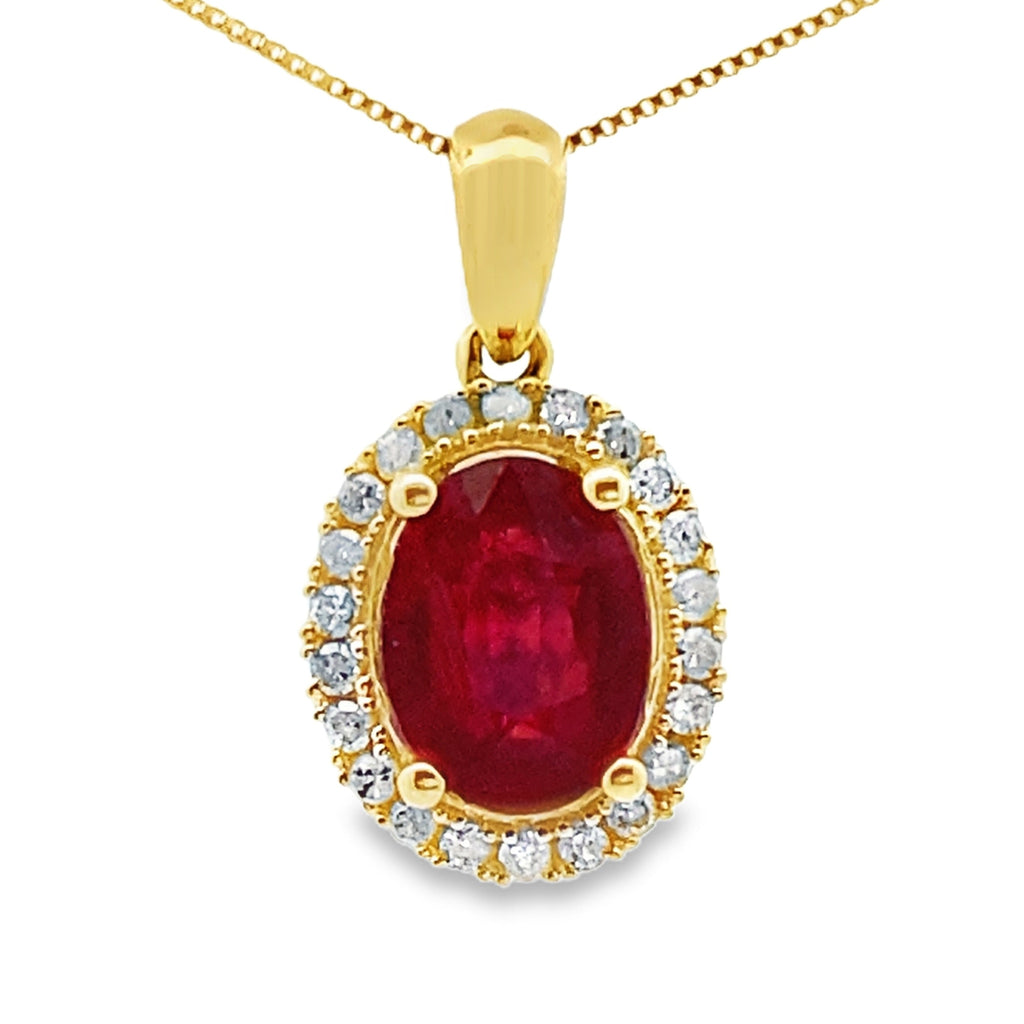 2.22ct Ruby Diamond Fashion Pendants 10KT Yellow Gold